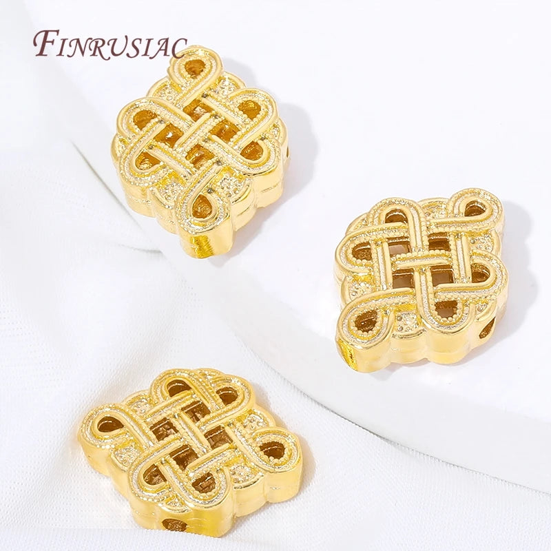 18K Gold Plated Chinese Knot Spacer Beads | DIY Jewelry Charms Jewelry Spacer Beads P3