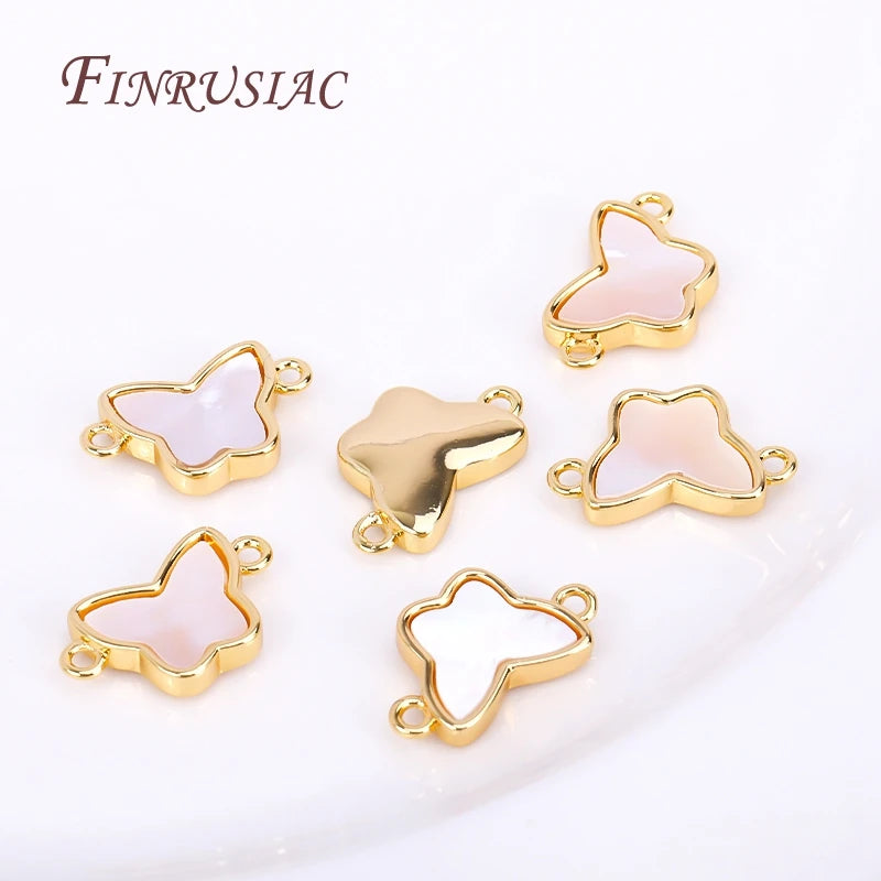 18K Gold Plated Shell Geometry Connector Charms | DIY Pendants Connector Pendant Charms P3