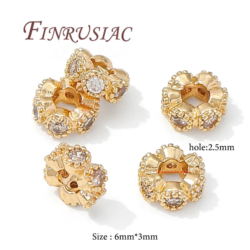 6mm 18K Gold Plated Rhinestone Spacer Beads – DIY Jewelry Making Jewelry Spacer Beads P3 18K Gold Plated 5 pieces