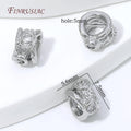 18K Gold Plated Zircon Oval Charm & Spacer Beads | DIY Jewelry Jewelry Making Beads P3 Rhodium Plated 10 pcs