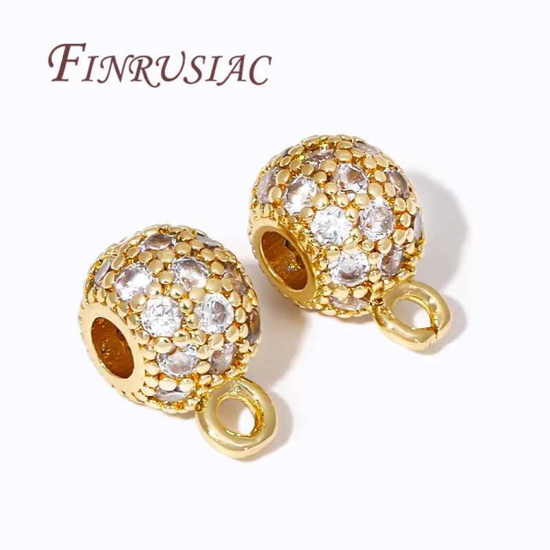 18K Gold Plated Zircon Pendant Bail Closed Ring – DIY Findings Jewelry Making Findings P3