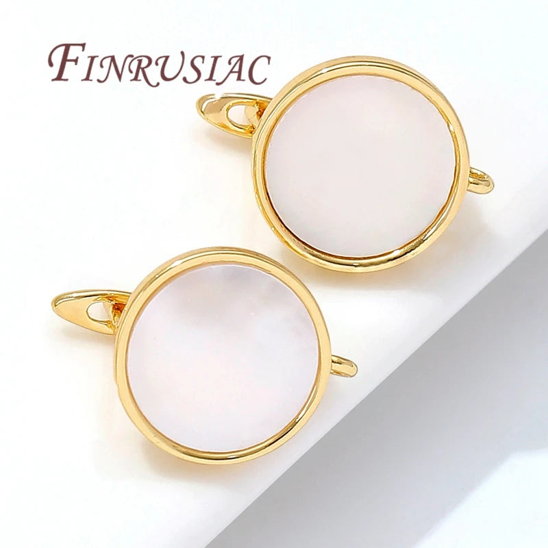 18K Gold Plated Natural Shell Earring Clasps – DIY Jewelry Earring Jewelry Findings P3