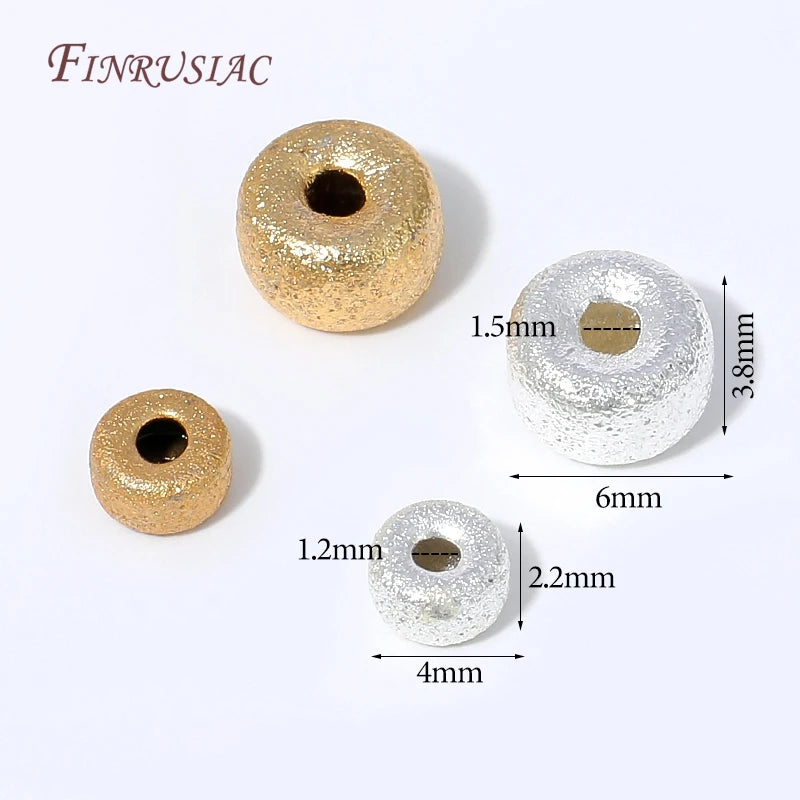 18K Gold Plated Frosted Round Spacer Beads – DIY Jewelry Jewelry Spacer Beads P3
