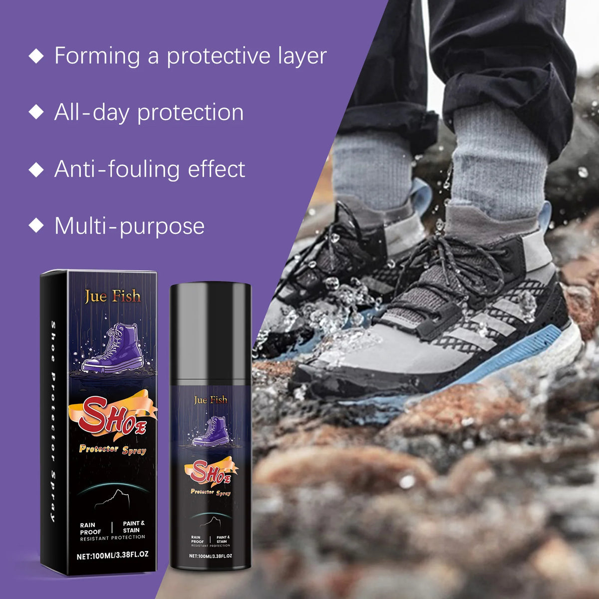 Nano Shoe Waterproof Spray 100ml – Water & Stain Repellent Shoe Protector Spray P3