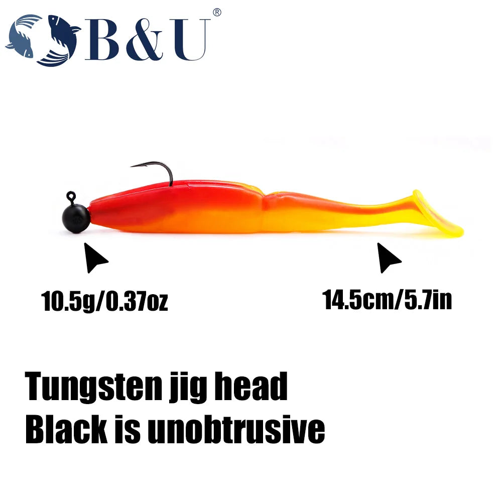 B&U Tungsten Jig Head Hooks 3/0 4/0 – Barbed Bass & Pike Tackle Jig Head Hooks P3
