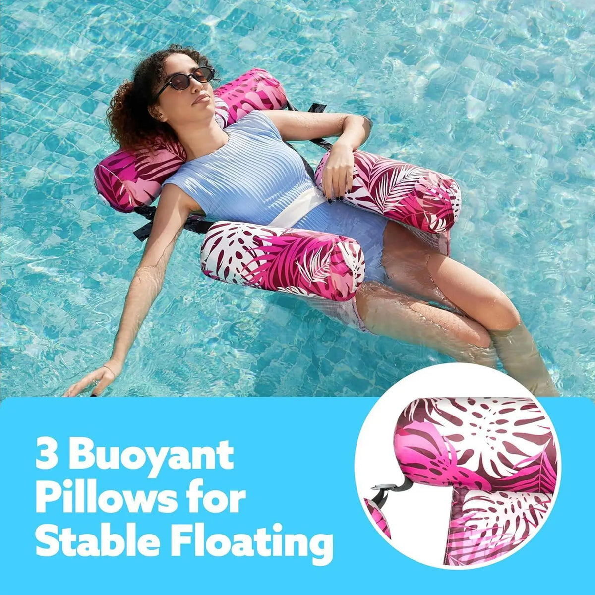 Inflatable Pool Float Lounger Chair – Leakproof PVC Hammock Pool Float Lounger P3