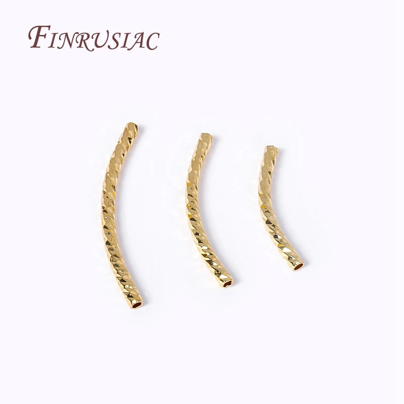 18K Gold Plated Curved Tube Beads – DIY Jewelry Making 20/25/30mm Jewelry Making Beads P3