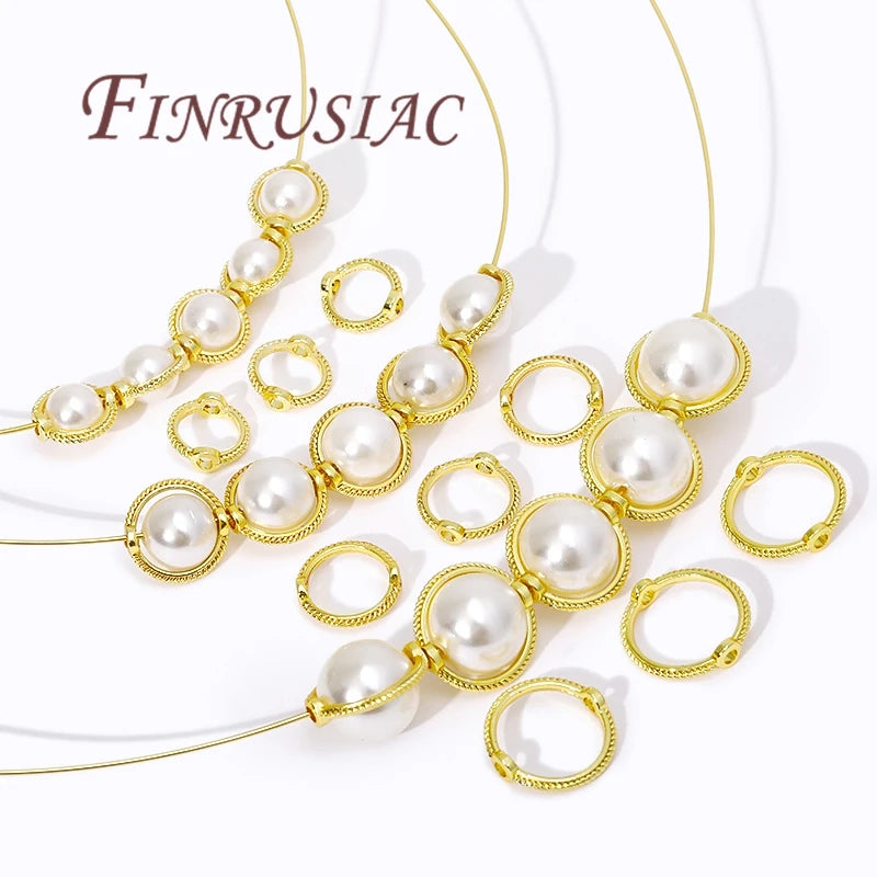 14K Gold Plated Circle Bead Frame Spacer Connectors | DIY Jewelry Jewelry Making Findings P3