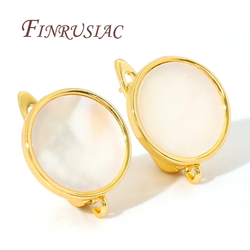 18K Gold Plated Natural Shell Earring Clasps – DIY Jewelry Earring Jewelry Findings P3