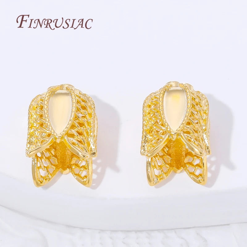 18K Gold Plated Filigree Tulip Bead Caps – DIY Jewelry Findings Jewelry Bead Caps P3