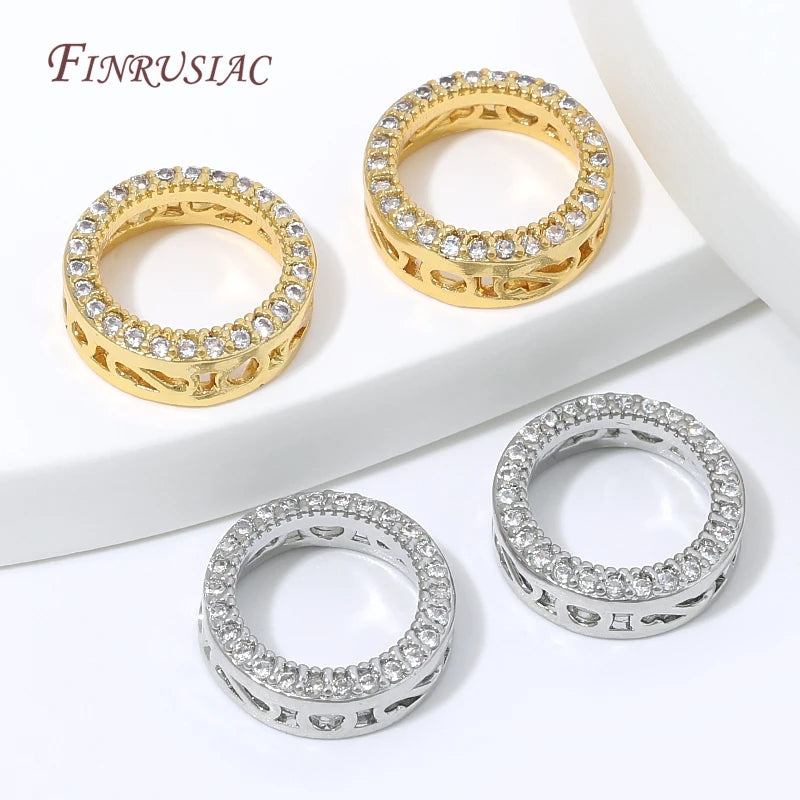 18K Gold Plated Rhinestone Bezel Spacer Beads | DIY Jewelry Jewelry Making Beads P3