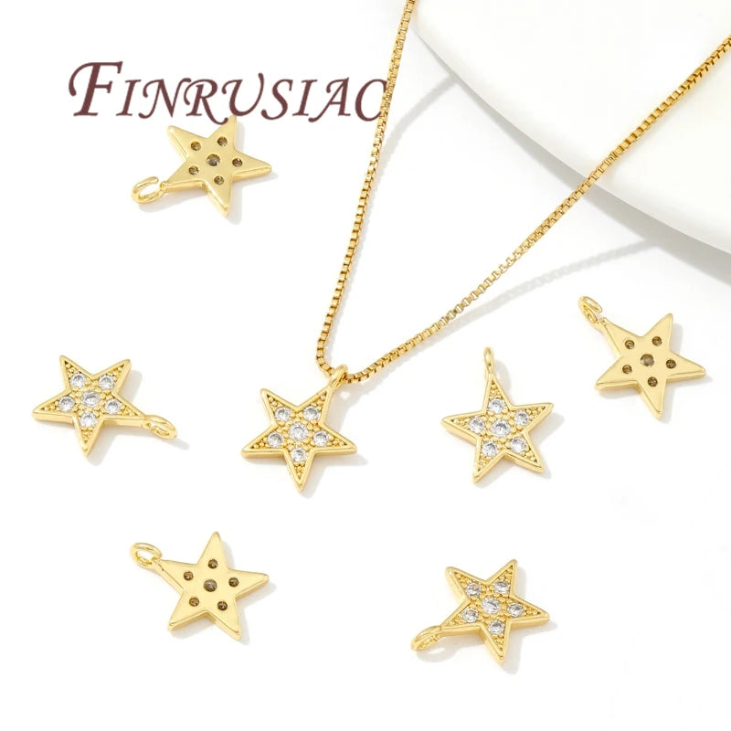 18K Gold Plated Sun & Star Charms | DIY Jewelry Pendants Jewelry Pendant Charms P3