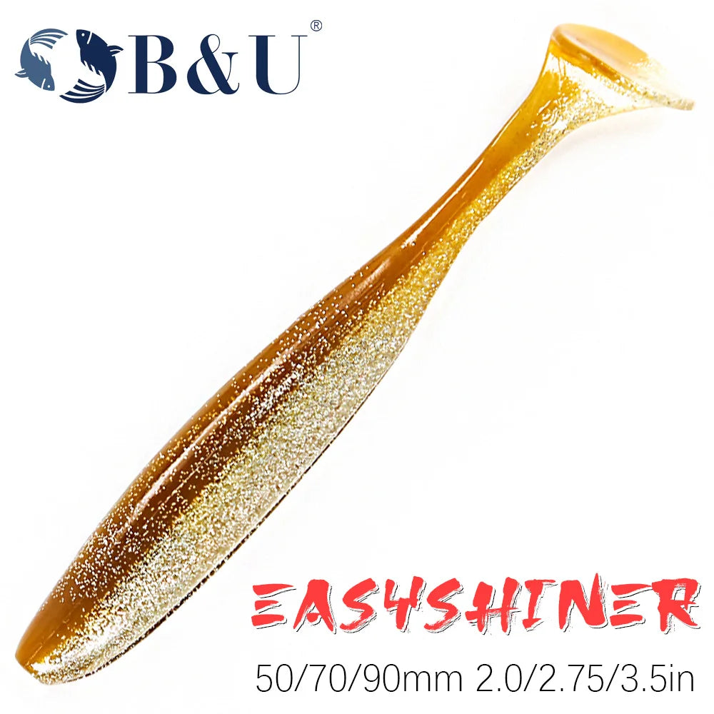 B&U Easy Shiner T-Tail Shad Soft Lures 50/70/90mm – Bass Pike Soft Fishing Lure P3