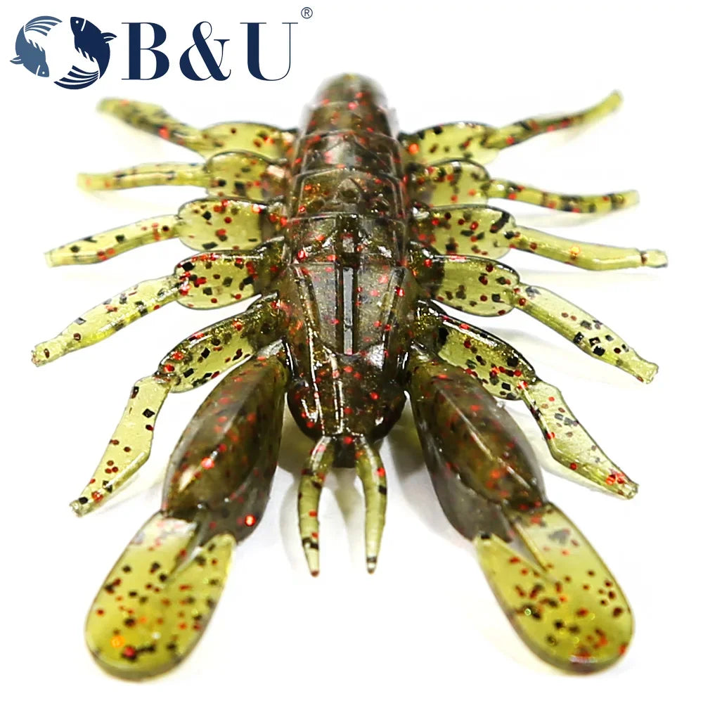B&U Soft Plastic Craw Bug Lures – Bass Freshwater Swimbaits Soft Plastic Fishing Lure P3
