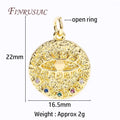 18K Gold Plated Evil Eye Round Charms – DIY Jewelry Pendants Jewelry Charm Pendant P3 18K Real Gold Plated 2 pieces