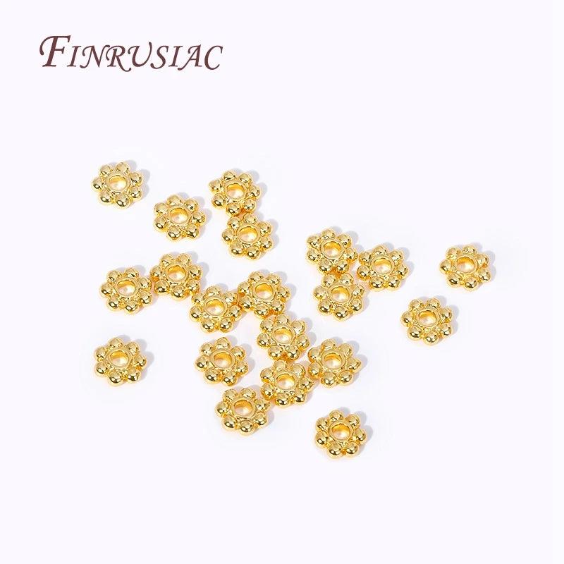 18K Gold Plated Snowflake Bead Caps & Spacers 4/5/6mm – Brass Bead Caps & Spacers P3