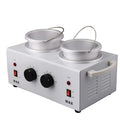 Double Wax Warmer 2-Pot Paraffin & Hair Removal Wax Heater Wax Warmer P3 White