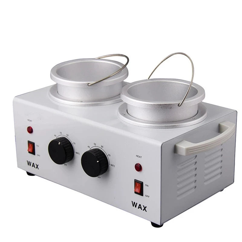 Double Wax Warmer 2-Pot Paraffin & Hair Removal Wax Heater Wax Warmer P3 White