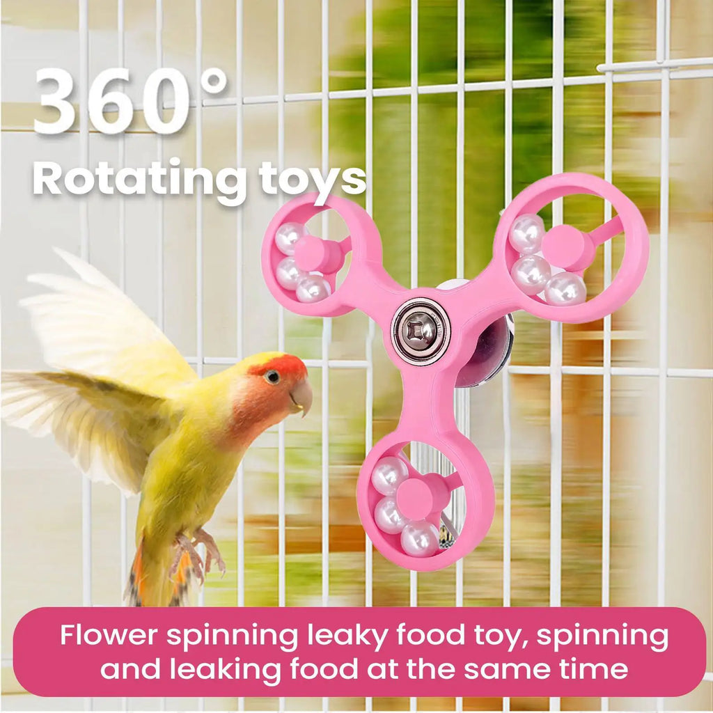 Interactive Rotating Parrot Toy | Bird Cage Spinner for Parrots Bird Cage Toy P3