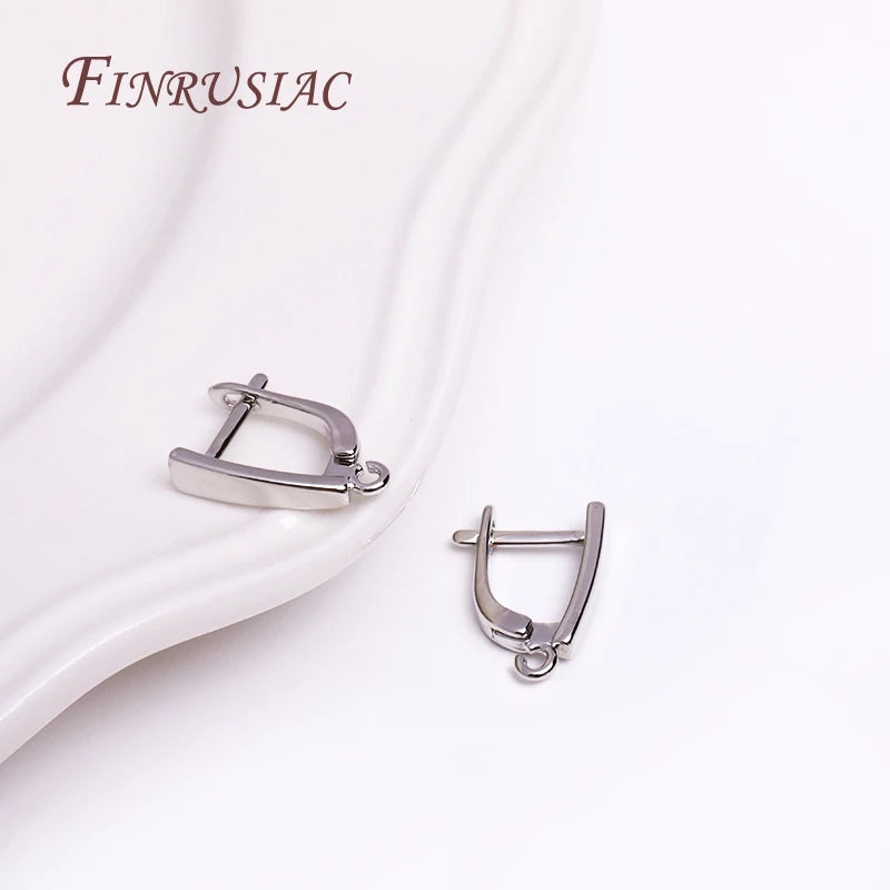 18K Gold Plated Brass Earring Hooks – DIY Jewelry Findings Earring Hooks P3 rhodium plated 1 pair