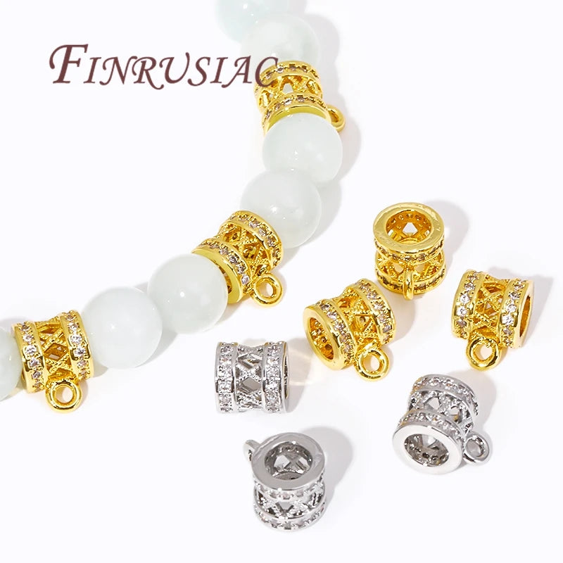 18K Gold Plated Zircon Pendant Bail Connectors | DIY Jewelry Pendant Bail Connector P3