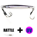 B&U 3D Metal Jig Spoon – UV Rattle Saltwater Fishing Lure Metal Fishing Jig P3 ANCHOVY 1pc-60g