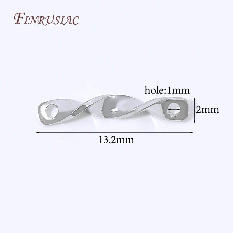 18K Gold Plated Twisted Bar Connectors | DIY Jewelry Making Jewelry Connector Links P3 Rhodium Plated 20 pieces