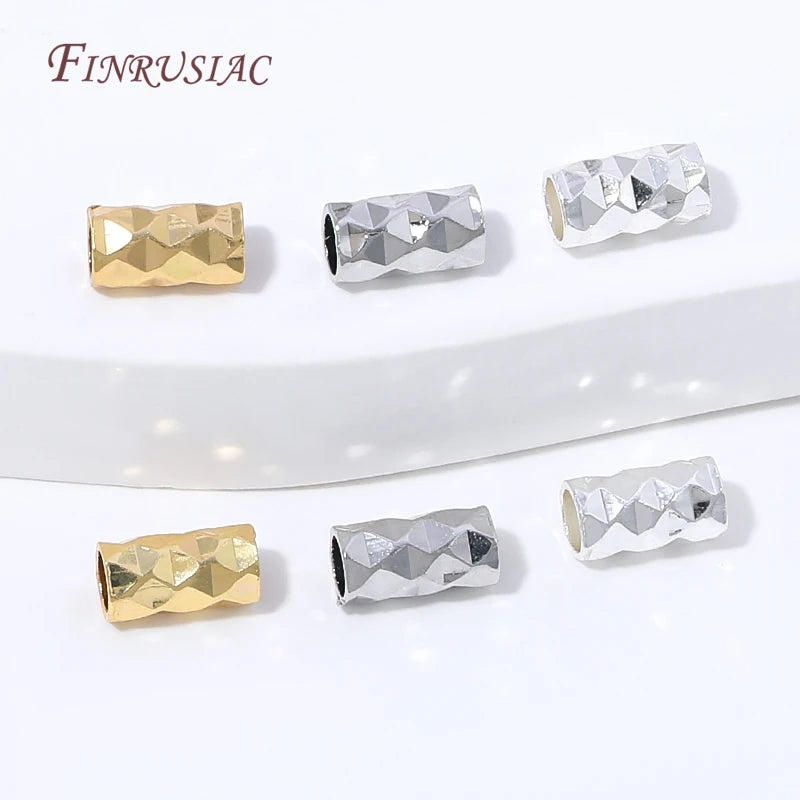 50Pcs Rhodium Plated Tube Spacer Beads | DIY Jewelry Making Jewelry Spacer Beads P3