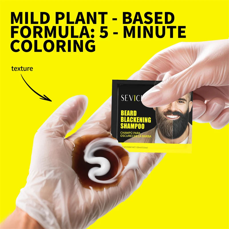 Sevich Black Beard Dye Shampoo – Natural Temporary Color for Men Beard Dye Shampoo P3