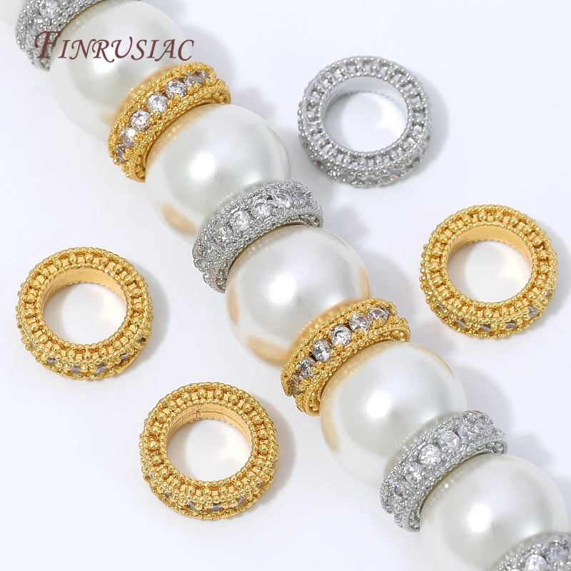 18K Gold Plated Zircon Spacer Beads | DIY Jewelry Making Jewelry Making Beads P3