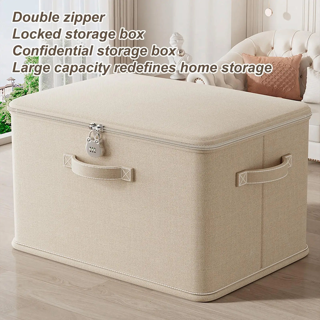 Lockable Storage Box with Handle – Stackable Organizer Bin Lockable Storage Bin P3