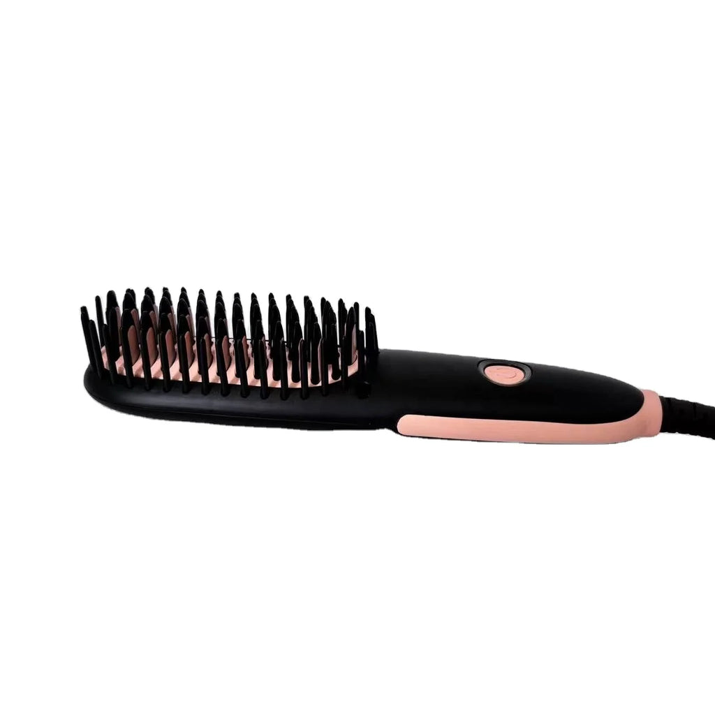 Mini PTC Ceramic Hair Straightener Brush – Compact Styling Tool Hair Straightener Brush P3 Black USB Type-C