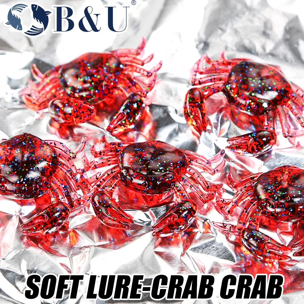 B&U 12pc 3D Soft Crab Lure Set – Bass Wrasse Cod Fishing Soft Fishing Lure P3