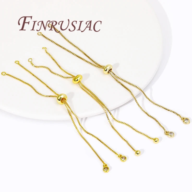 18K Gold Plated Slider Extender Chain Bracelet | 6cm & 12cm Jewelry Making Chain P3
