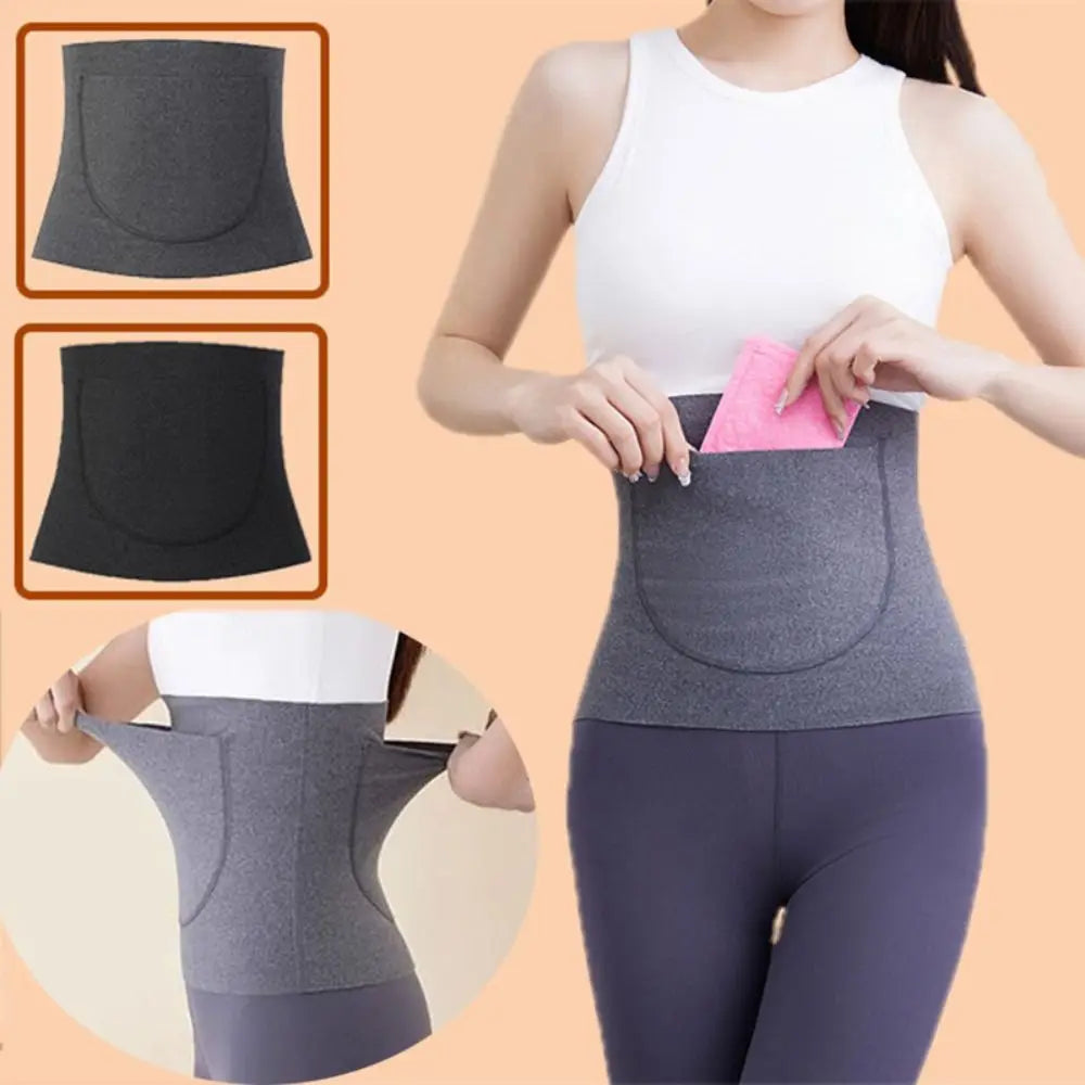 Women's Thermal Waist Belt – Double Pocket Belly Warmer Shaper Thermal Waist Shaper P3
