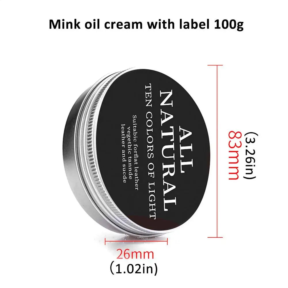 Mink Oil Leather Care Cream | Conditioner & Polish 30–100g Leather Care Cream P3 100g