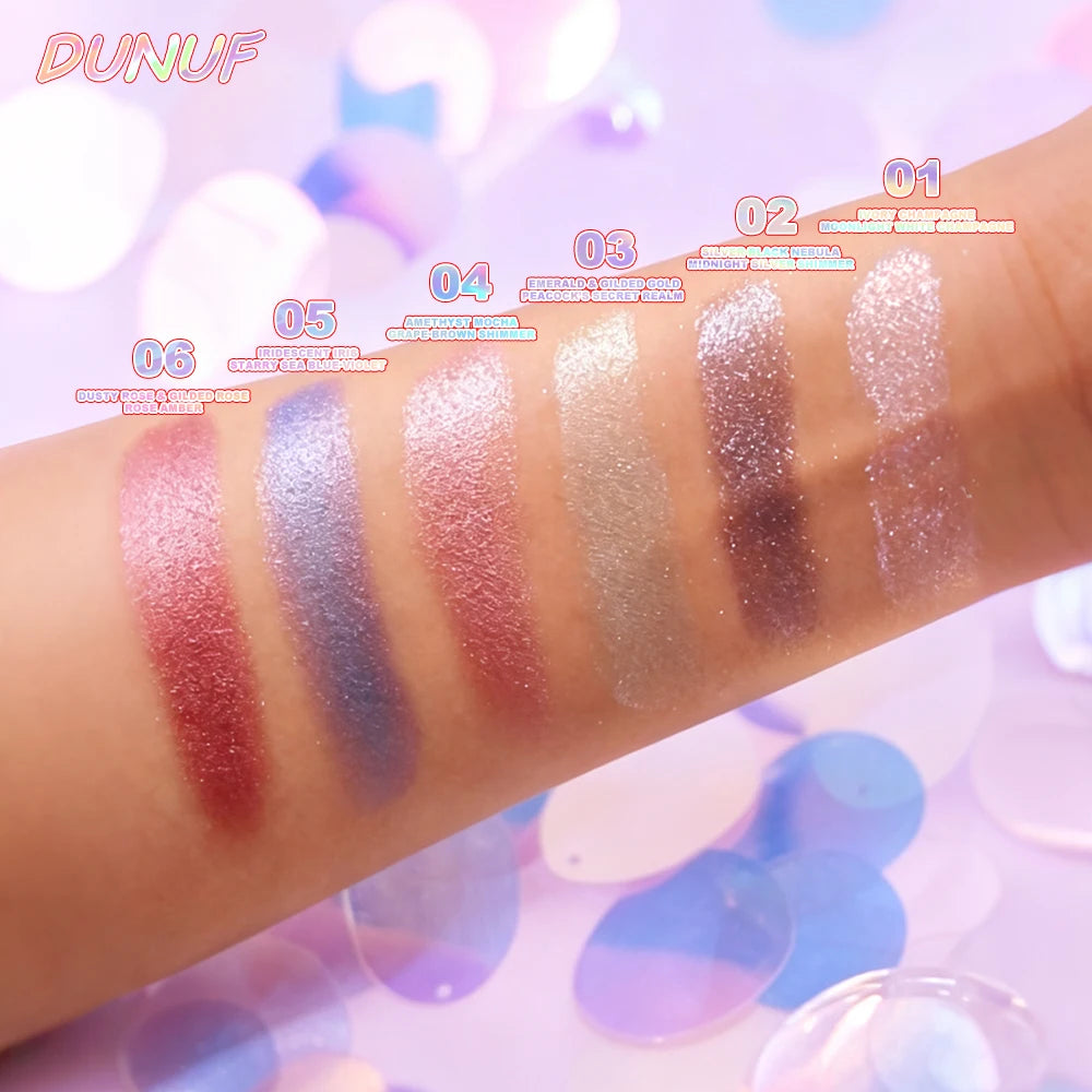 DUNUF Marbled Baked Highlighter Palette – Shimmer Contour Powder Highlighter Palette P3