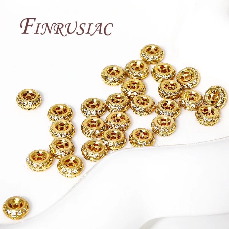 18K Gold Plated Brass Zircon Spacer Beads – DIY Jewelry Making Jewelry Spacer Beads P3
