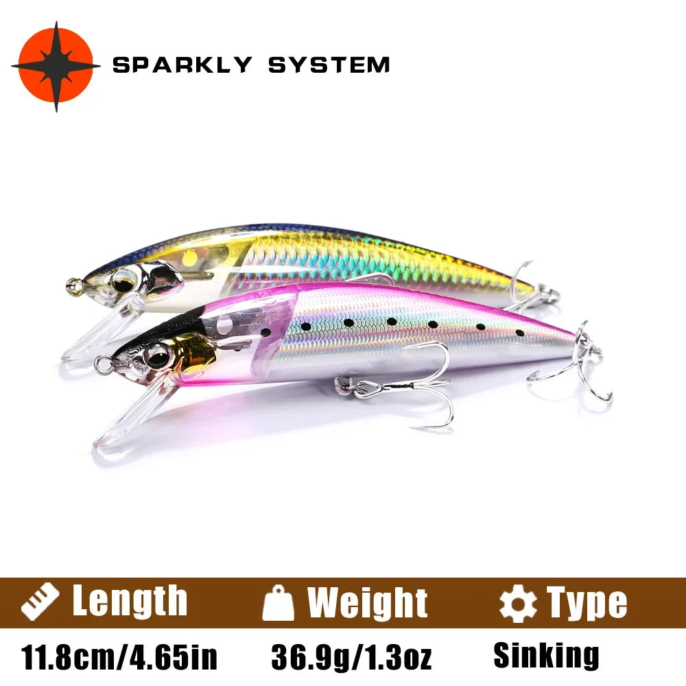 B&U Heavy Sinking Minnow Jerkbait – Saltwater Sea Bass Lure Sinking Minnow Lure P3