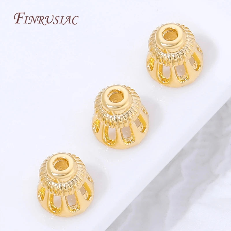 18K Gold Plated Filigree Cone Bead Caps – DIY Jewelry Findings Jewelry Findings P3