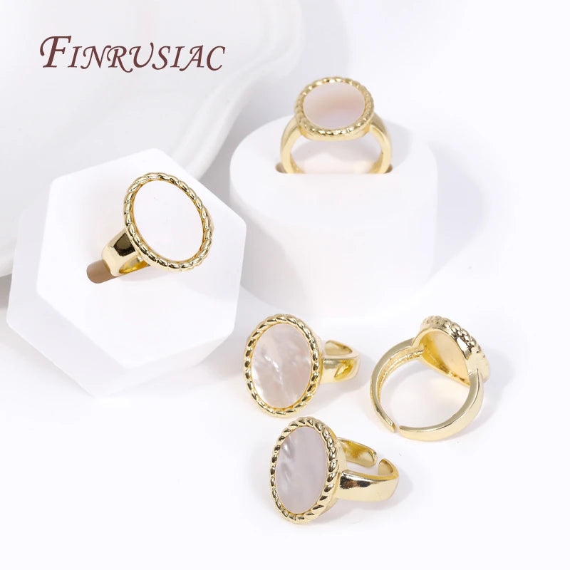 18K Gold Plated Oval Adjustable Ring Base – DIY Jewelry Setting Ring Base Finding P3