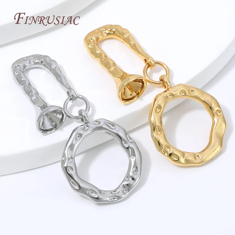 18K Gold Plated Hammered OT Toggle Clasp – DIY Jewelry Finding Jewelry Toggle Clasp P3