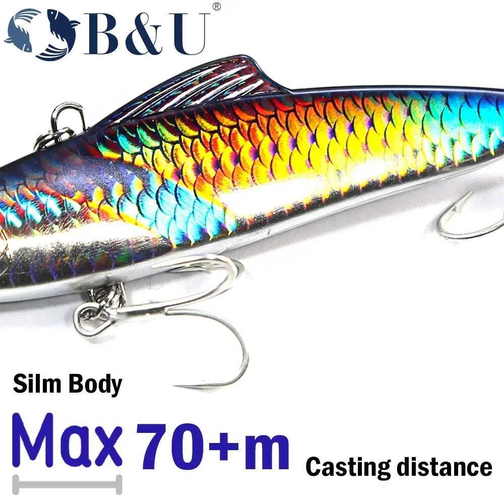 B&U 100mm Vibration Blade Lure – Bass Pike Saltwater Sinking Vibration Blade Lure P3
