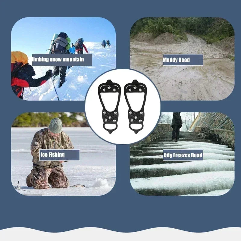 8-Spike Ice Cleats Crampons – Anti-Slip Winter Shoe Covers Ice Cleats Crampons P3