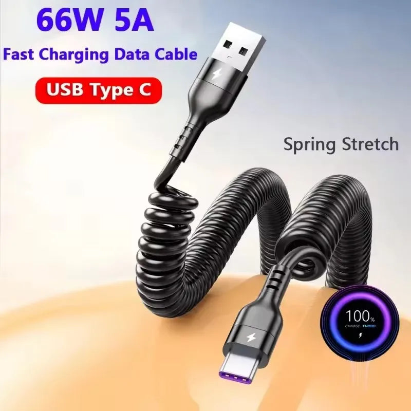 66W Retractable USB-C Fast Charging Cable 5A | 1M 1.8M 2M USB Charging Cable P3