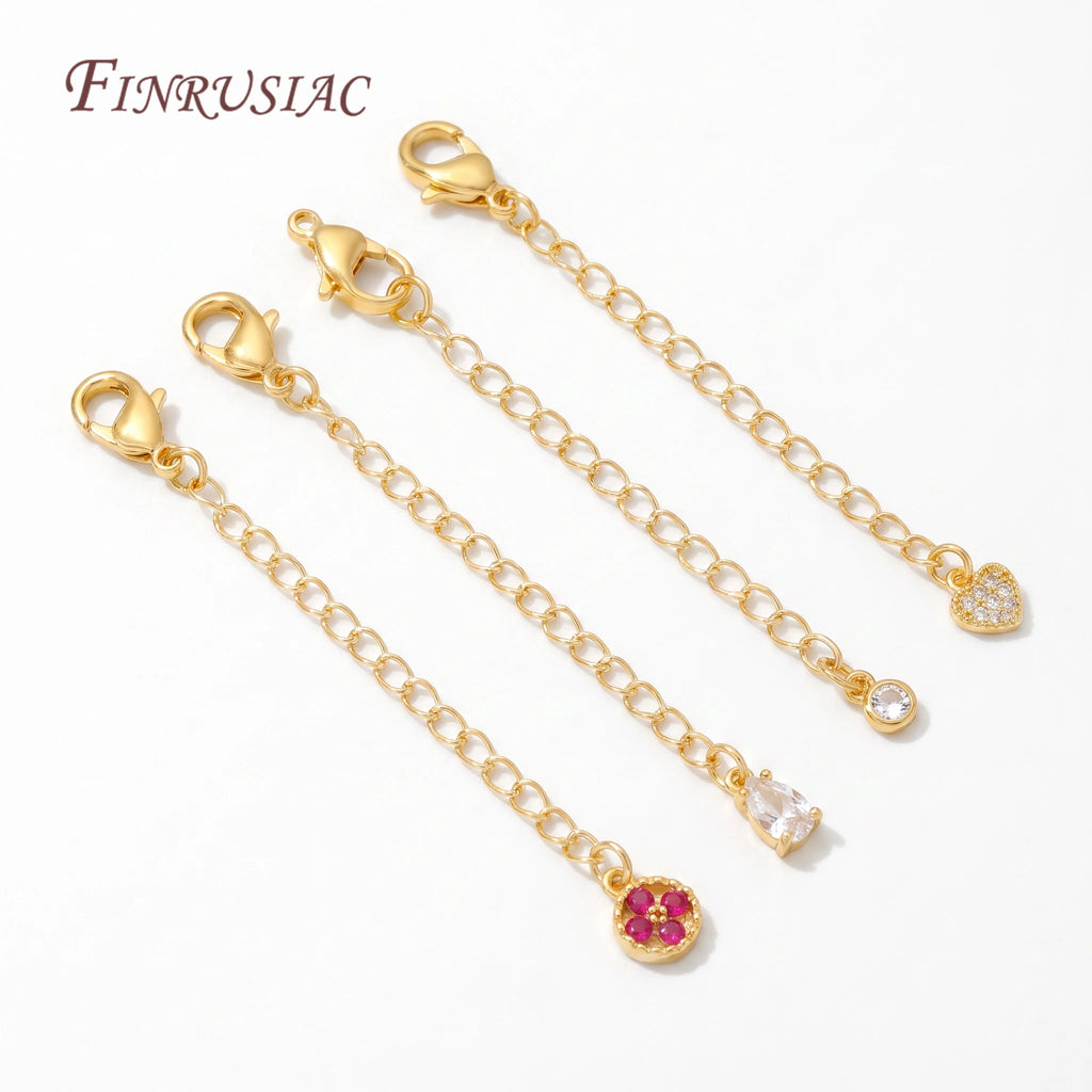 18K Gold Plated Extension Chain Lobster Clasp – DIY Jewelry Jewelry Chain Findings P3