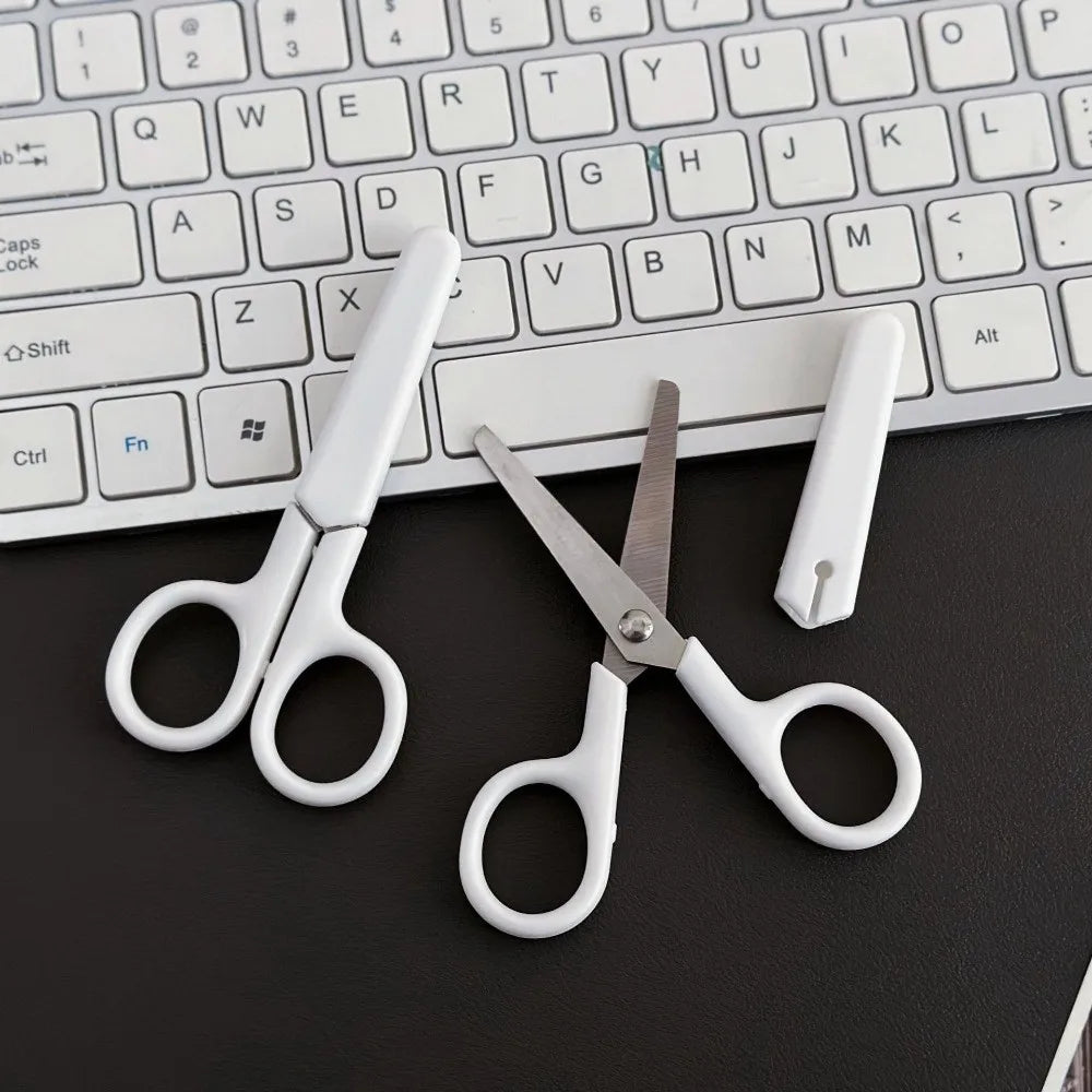 Kids Safety Scissors with Lid – Stainless Steel White Kids Safety Scissors P3