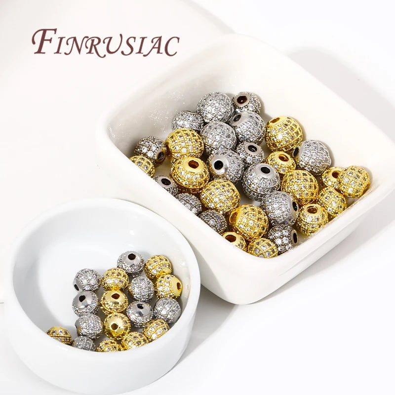 14K Gold Plated Zircon Crystal Spacer Beads | DIY Jewelry Jewelry Spacer Beads P3