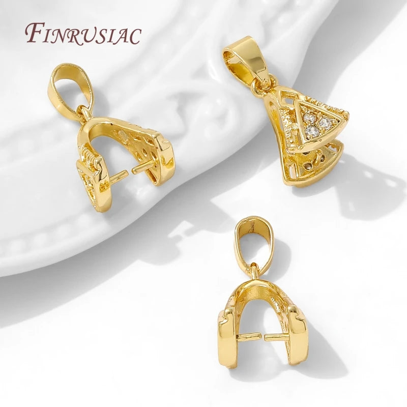 18K Gold Plated Brass Bail Connectors – DIY Jewelry Findings Jewelry Bail Connectors P3