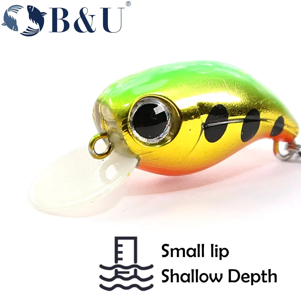 B&U Mini Crankbait Wobbler – Trout Minnow Freshwater Fishing Lure Crankbait Fishing Lure P3